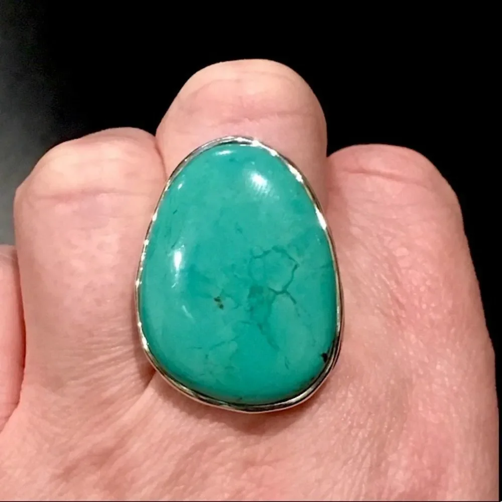 SILPADA Tumbled Turquoise Statement Ring Sz 8